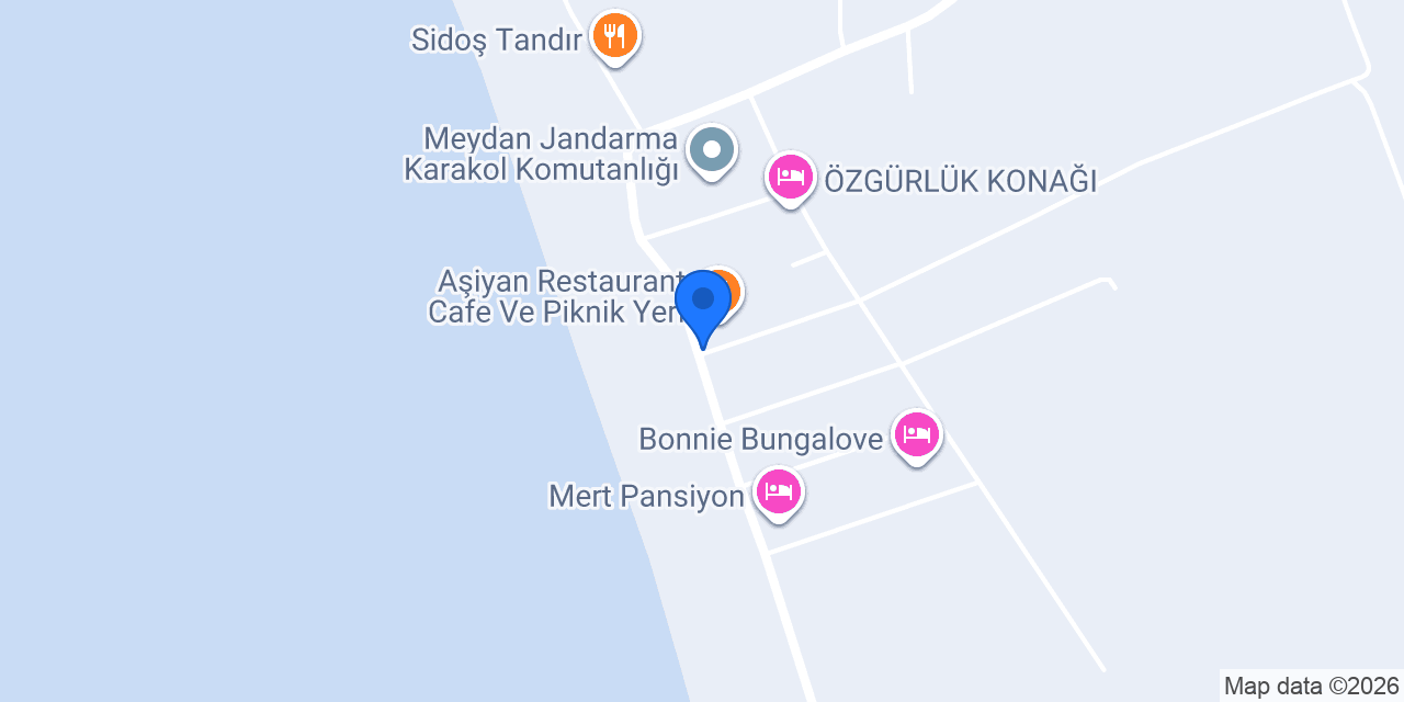 Akdeniz Pansiyon Samandağ konumu