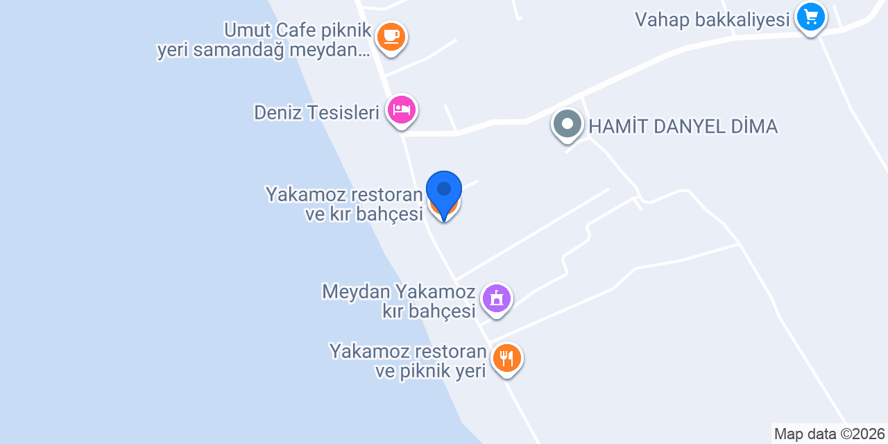 Yakamoz restoran ve kır bahçesi konumu