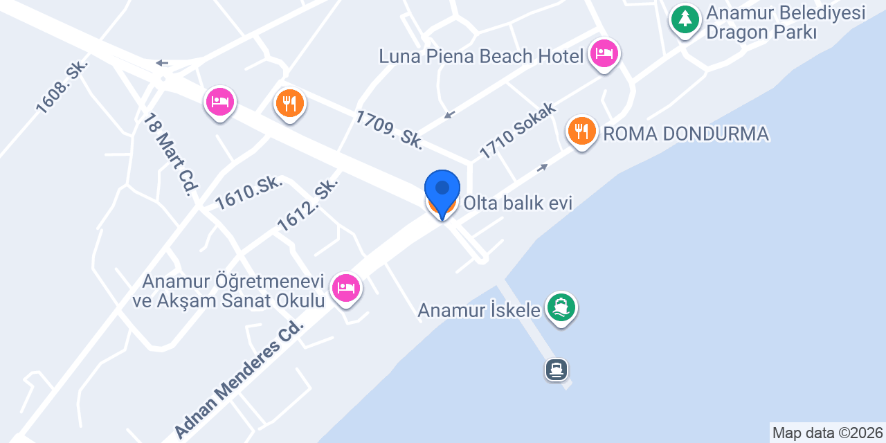 Olta balık evi konumu