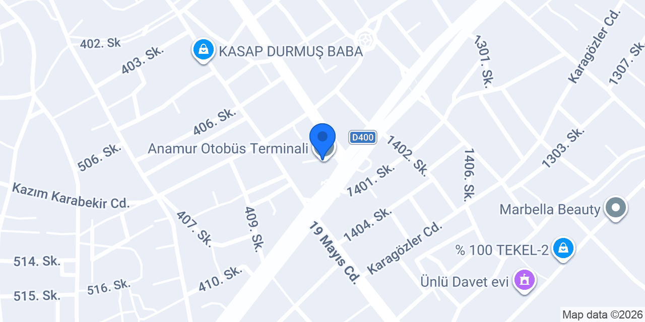 Anamur Otogar Taksi konumu