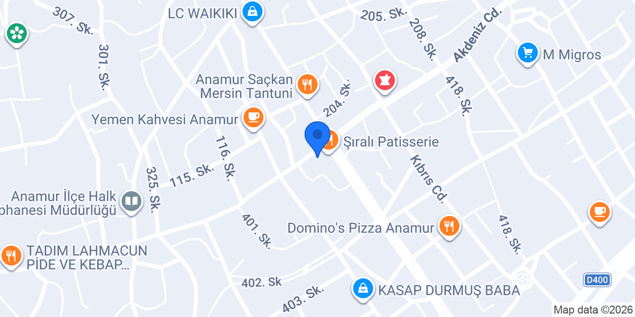 Yapı Kredi - Anamur Şubesi konumu
