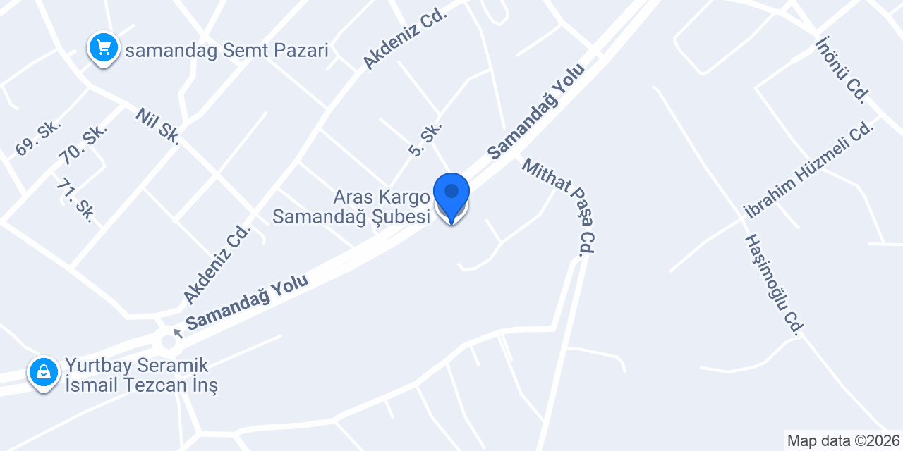Aras Kargo Samandağ Şubesi konumu