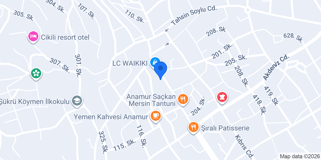 Şekerbank Anamur Şubesi konumu