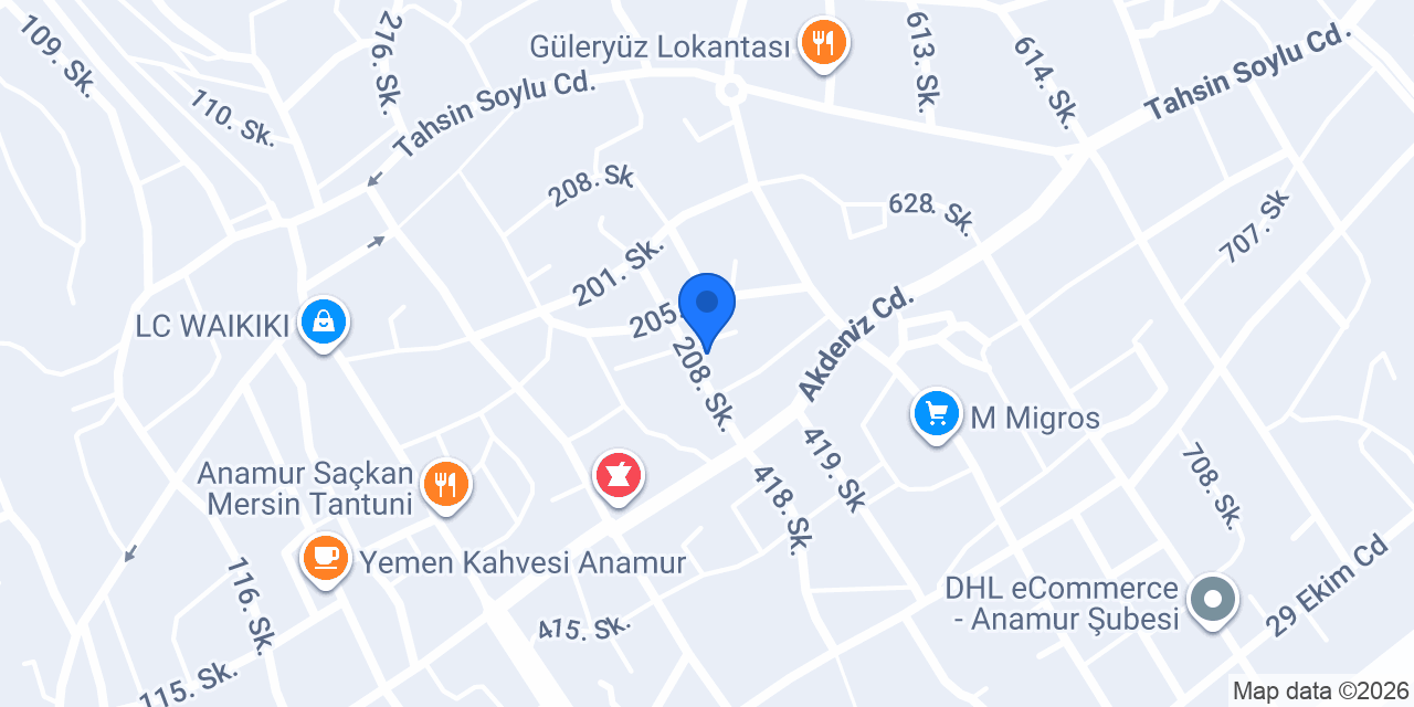 Anamur 1.Noterliği konumu