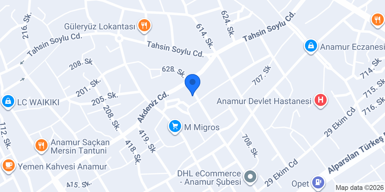 Uzman Teknik Anamur konumu