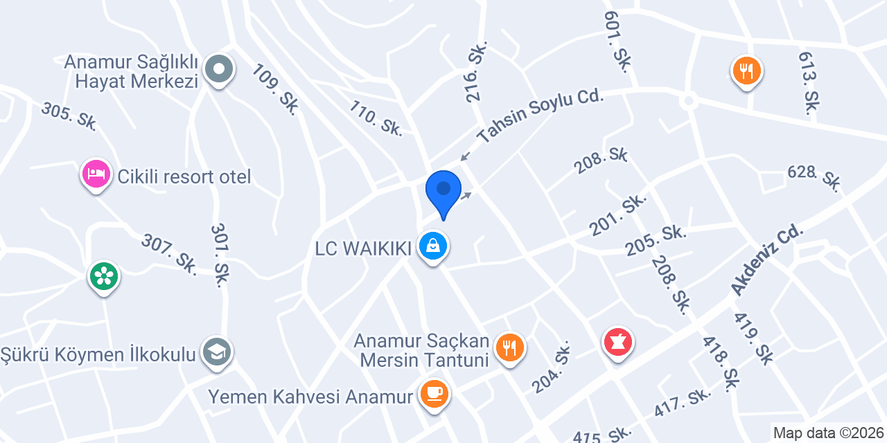 Akbank Anamur Şubesi konumu