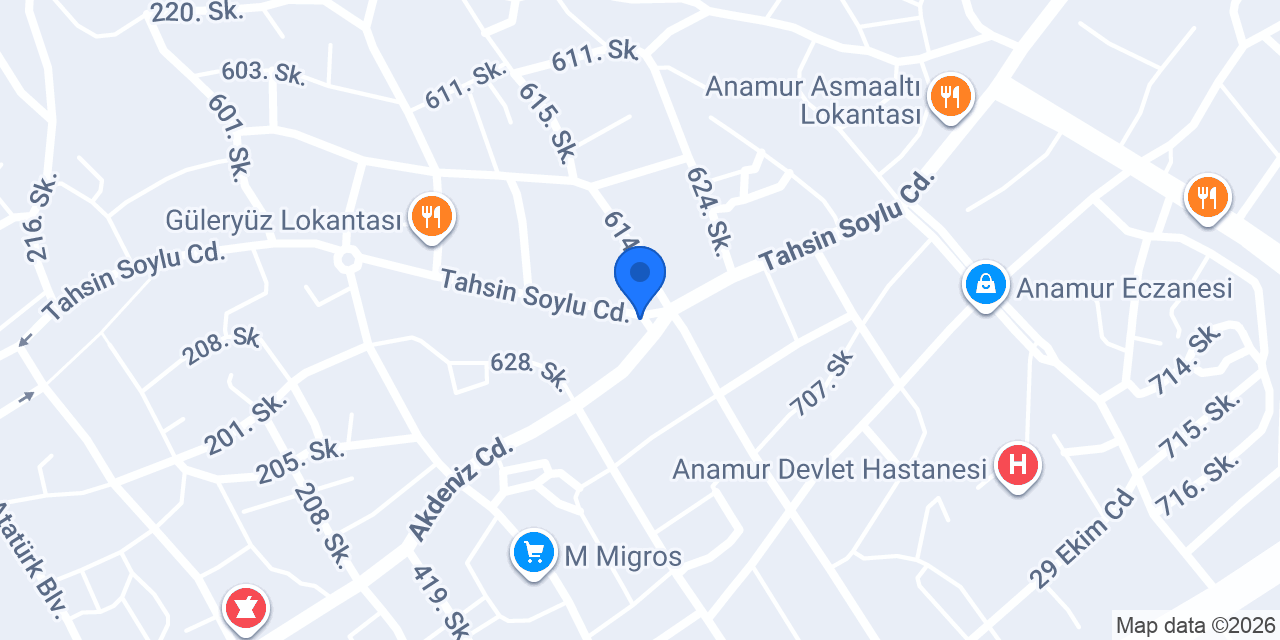 PROTİM İŞİTME MERKEZLERİ ANAMUR ŞUBESİ konumu
