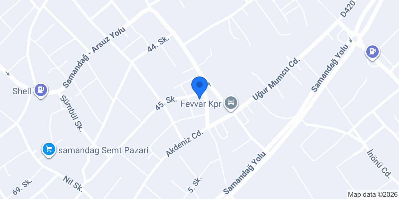 Samandağ İlçe Emniyet Müdürlüğü konumu