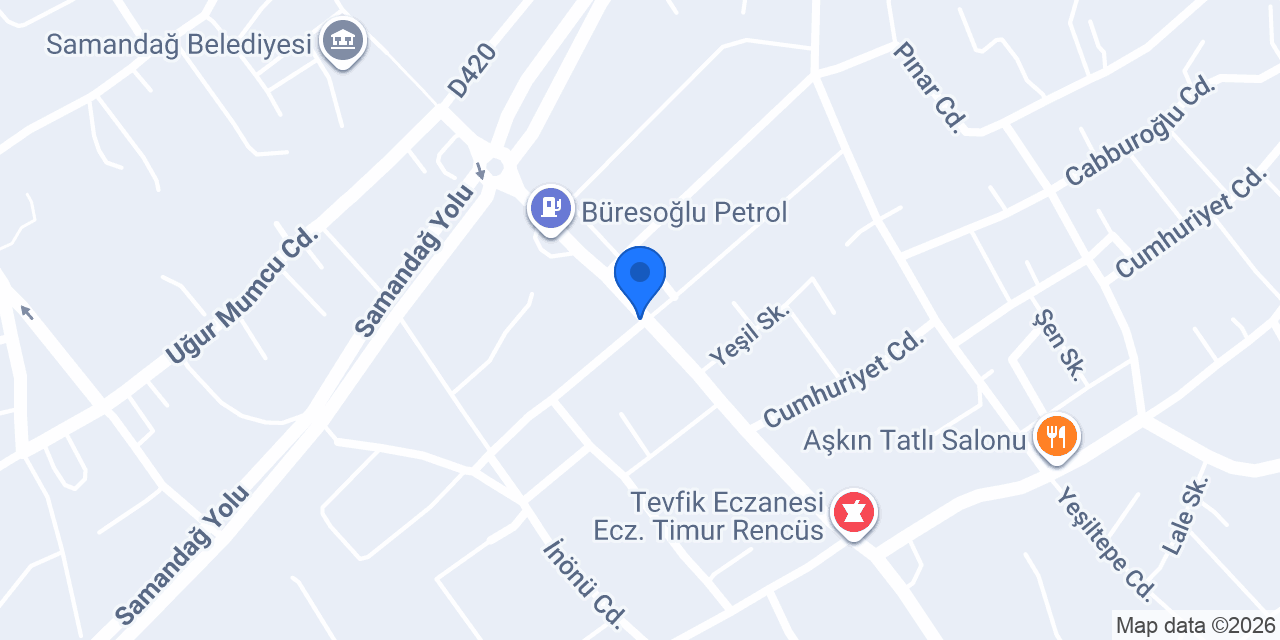 Samandağ Toplum Sağlığı Merkezi konumu
