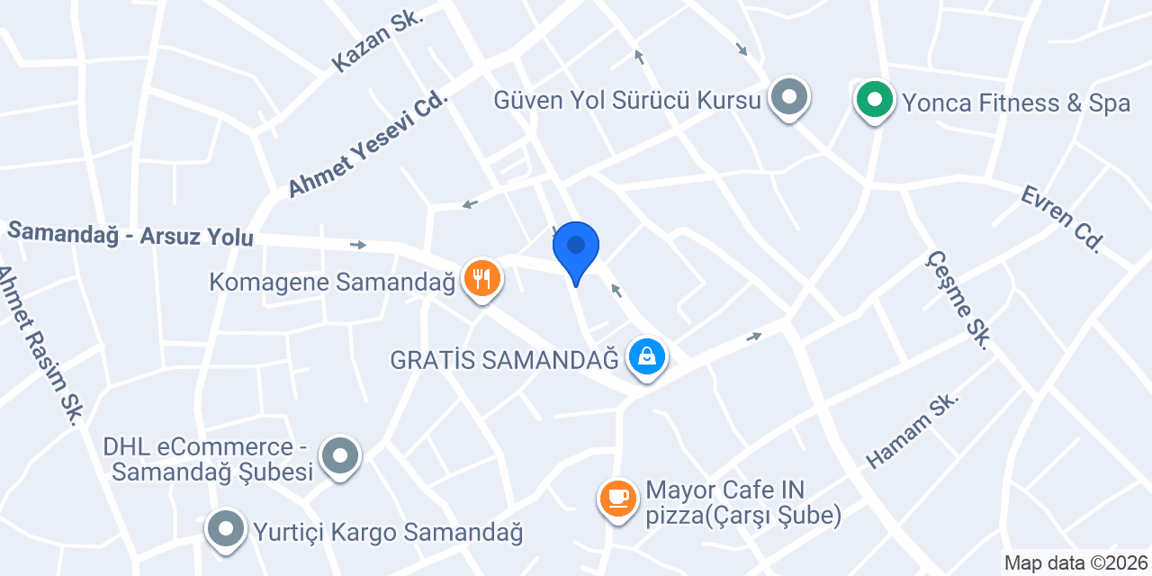 Şafak Emlak Samandağ konumu