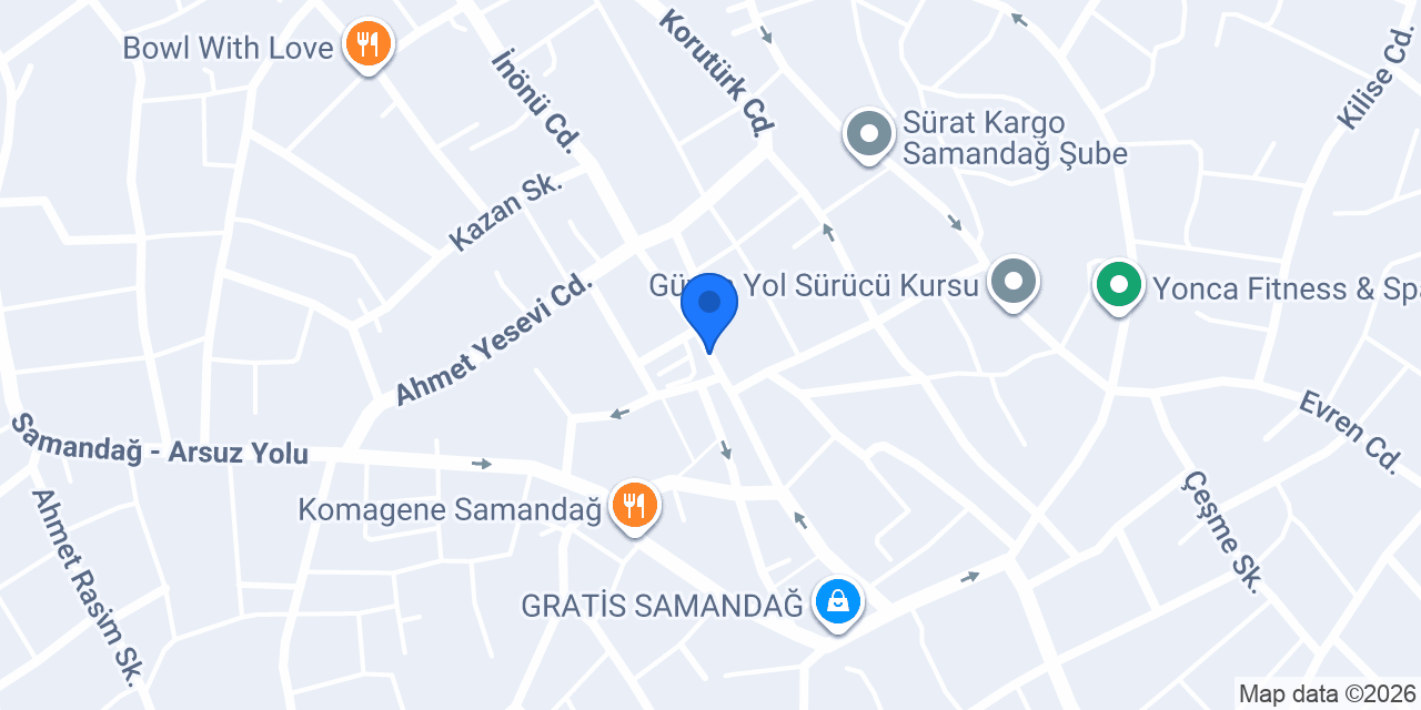 Samandağ Ciğer Evi konumu