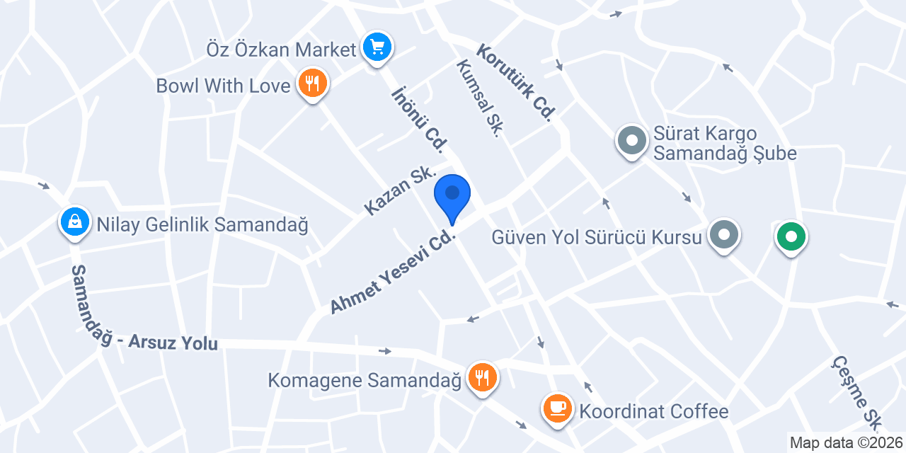 Garanti BBVA Samandağ Şubesi konumu
