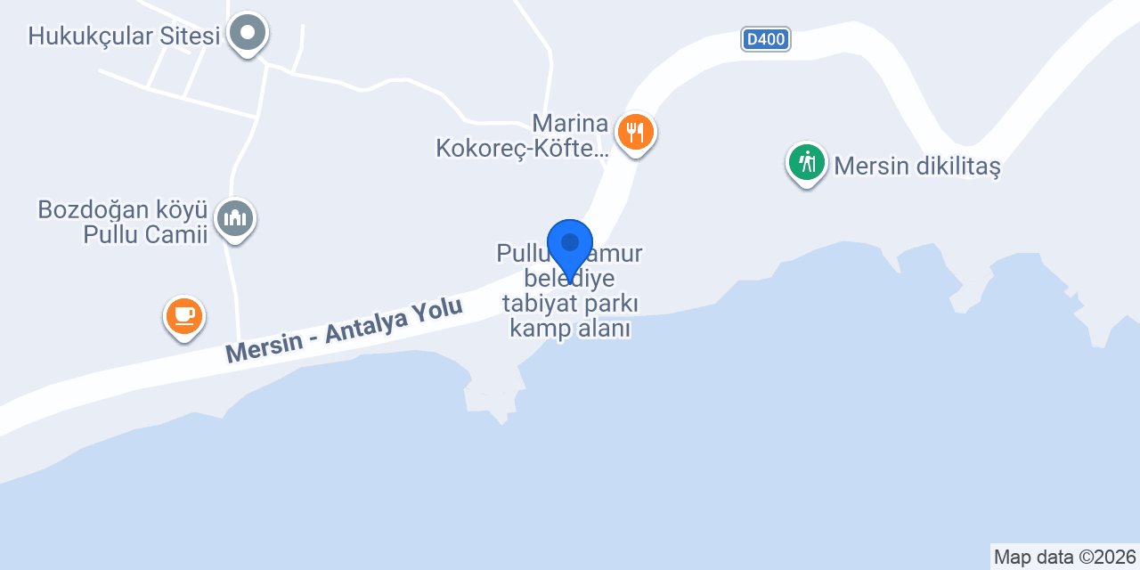 Pullu anamur belediye tabiyat parkı kamp alanı konumu