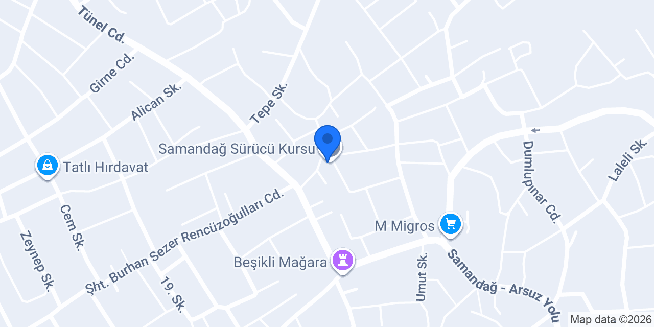 Samandağ Sürücü Kursu konumu