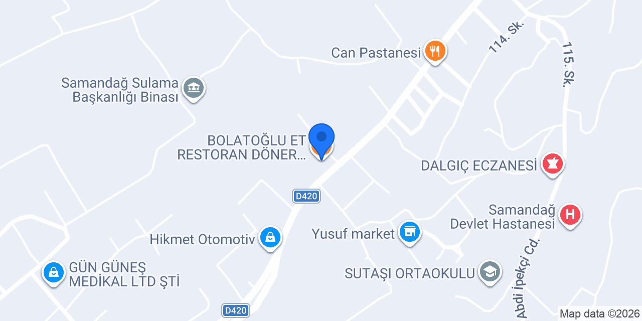BOLATOĞLU ET RESTORAN DÖNER KEPSE PİZZA konumu
