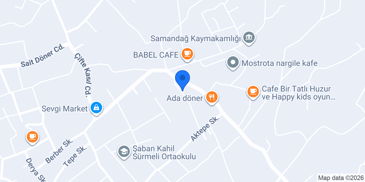 Bersin Oto Yıkama Samandağ konumu