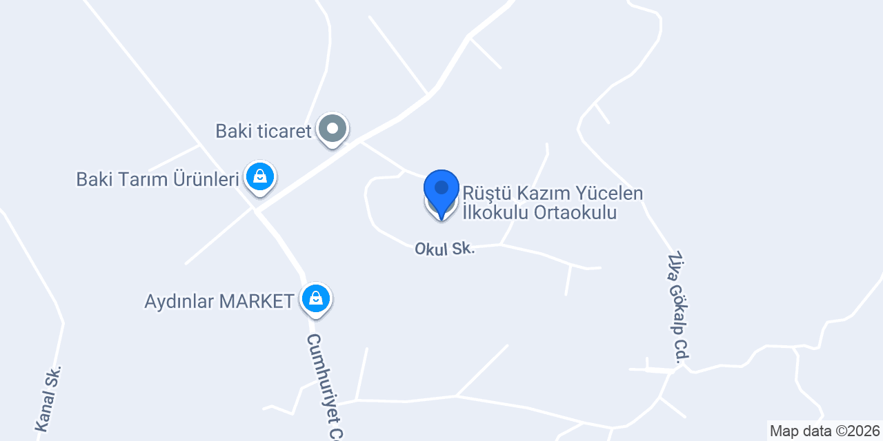 Rüştü Kazım Yücelen İlkokulu Ortaokulu konumu