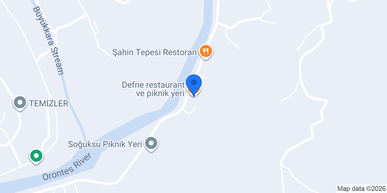 Defne restaurant ve piknik yeri konumu