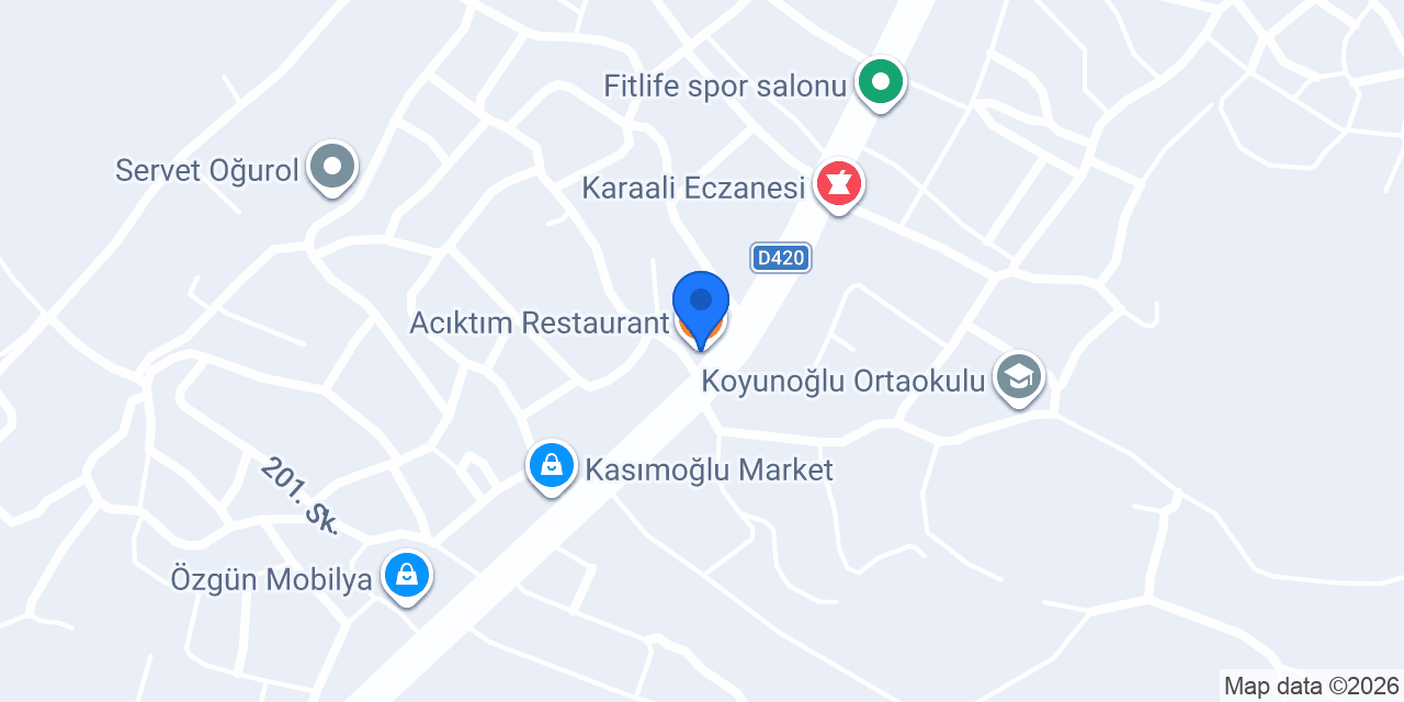 Acıktım Restaurant konumu