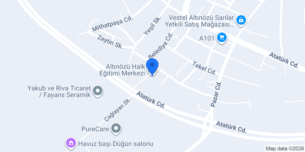 Altınözü Halk Eğitimi Merkezi konumu