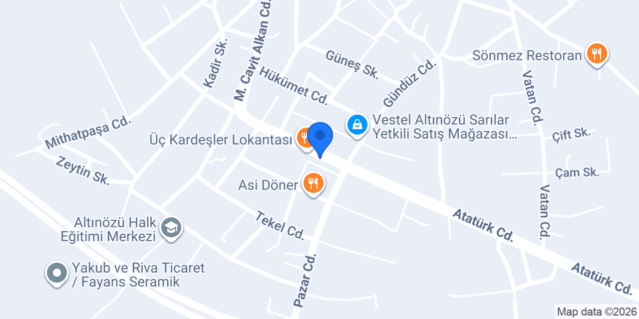 Közde Döner konumu