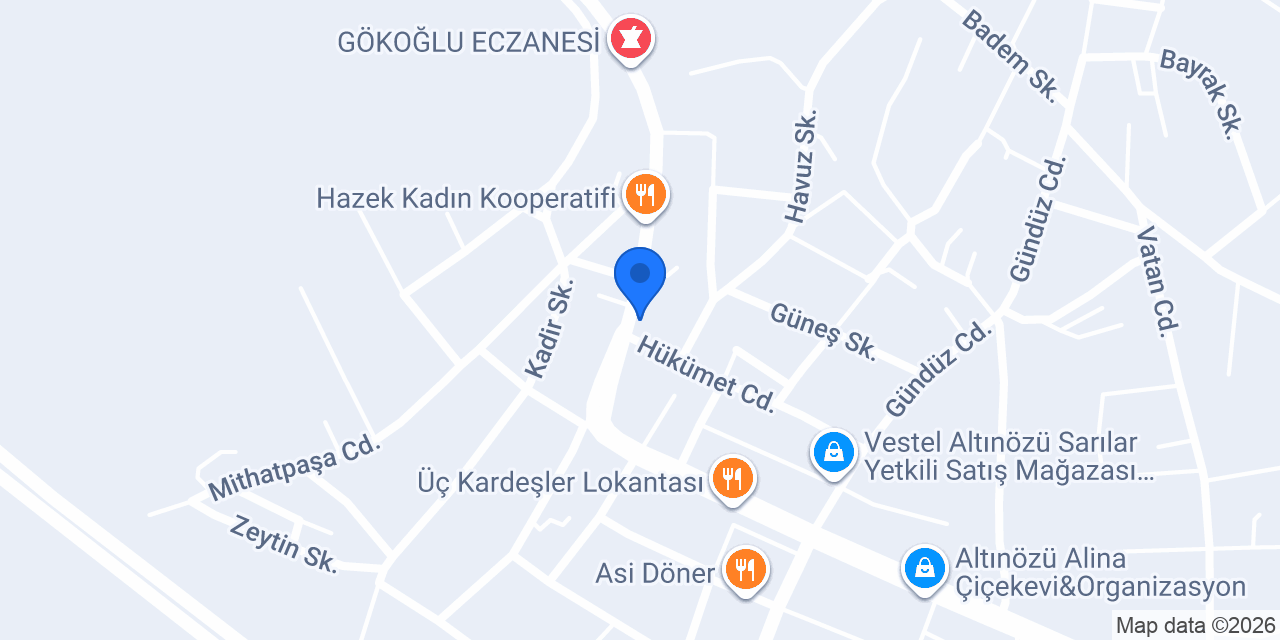 Halkbank Altınözü Şubesi konumu