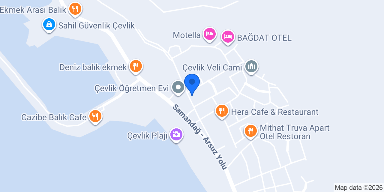 Çevlik Saray Otel konumu
