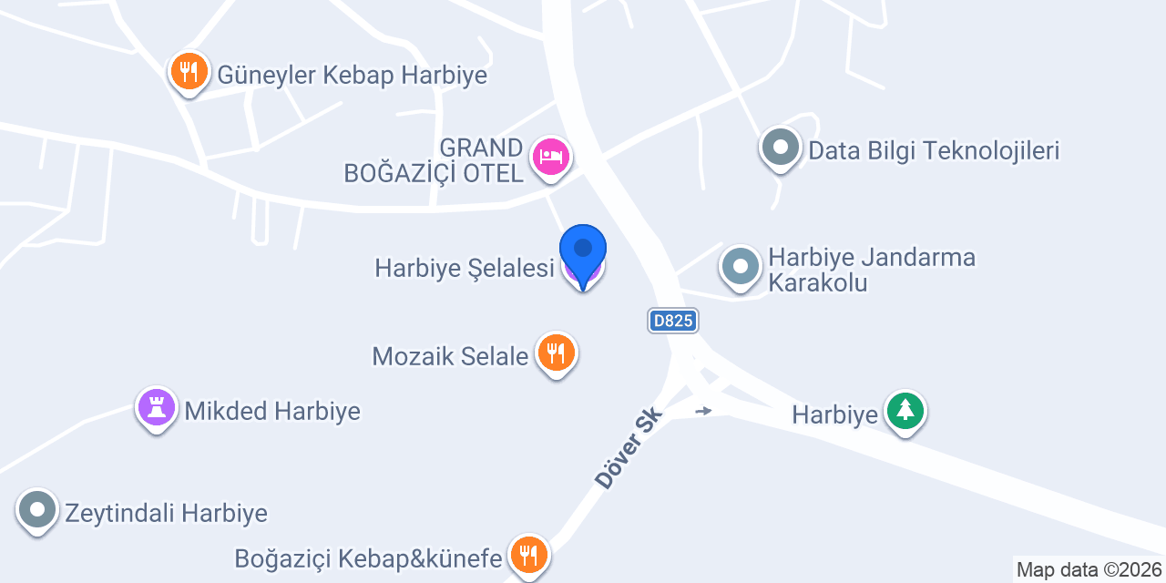 Harbiye Şelalesi konumu