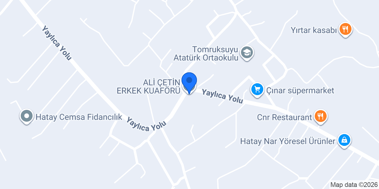 ALİ ÇETİN ERKEK KUAFÖRÜ konumu