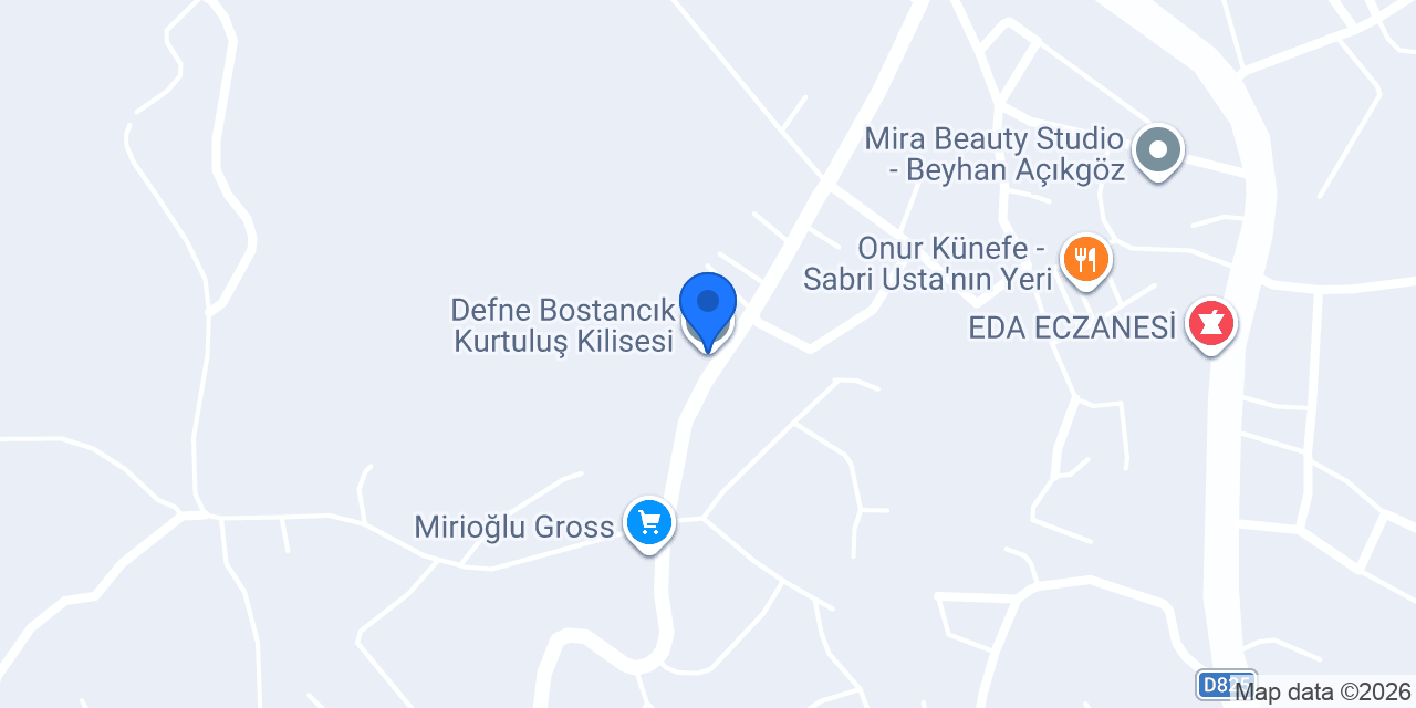 Defne Bostancık Kurtuluş Kilisesi konumu
