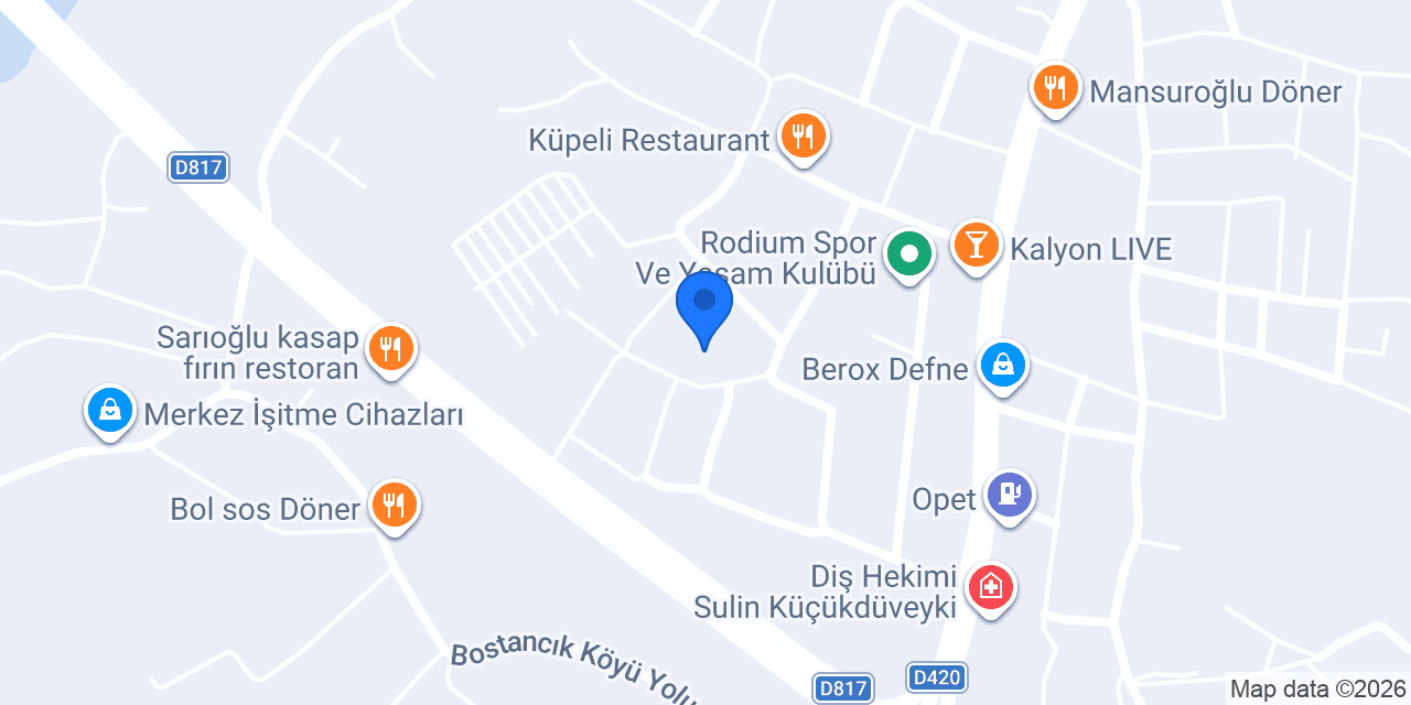 Maria Pizza Cafe Harbiye konumu