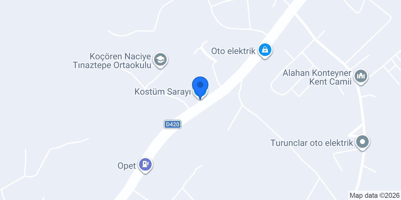 Kostüm Sarayı konumu