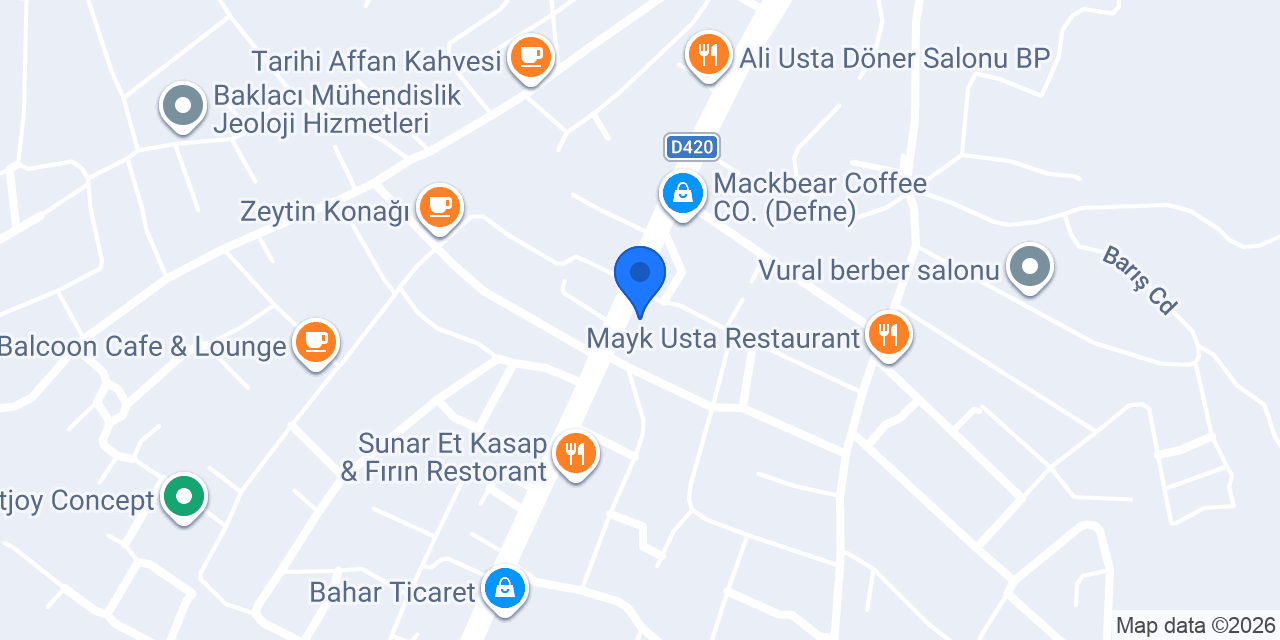 Halkbank Defne Prefabrik Şubesi konumu