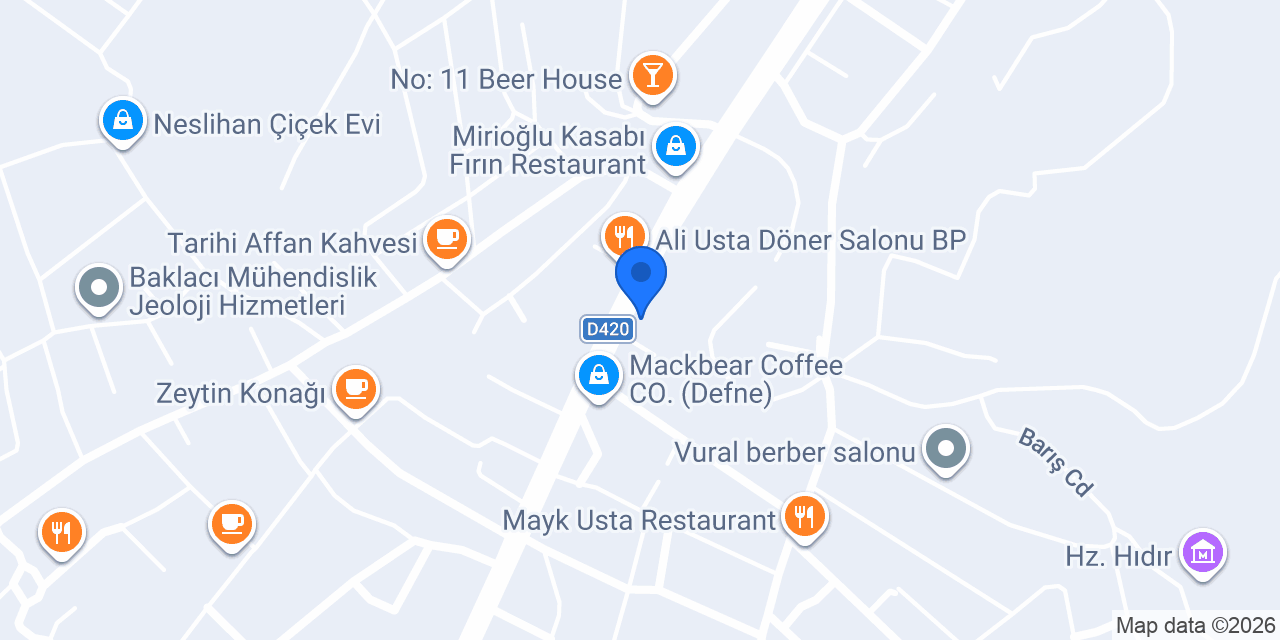 Defne Veteriner Kliniği konumu