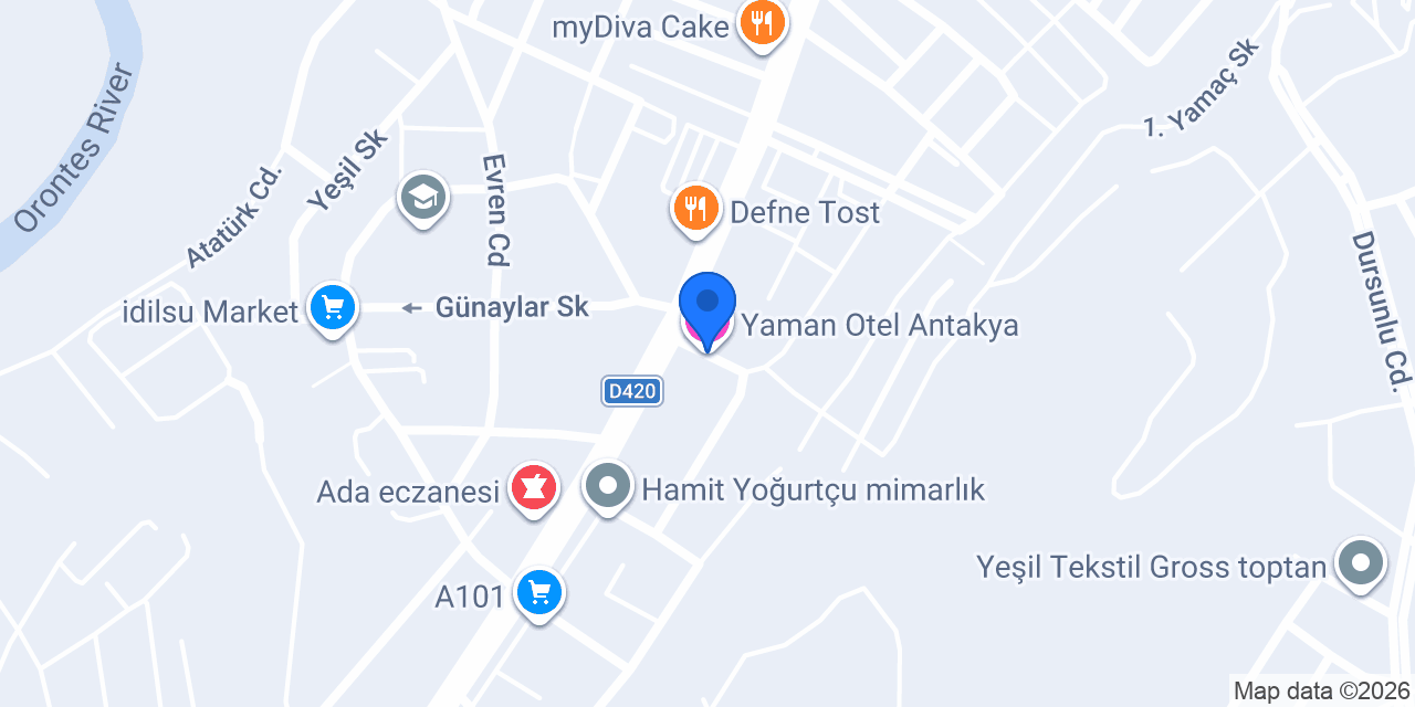 Yaman Otel Antakya konumu