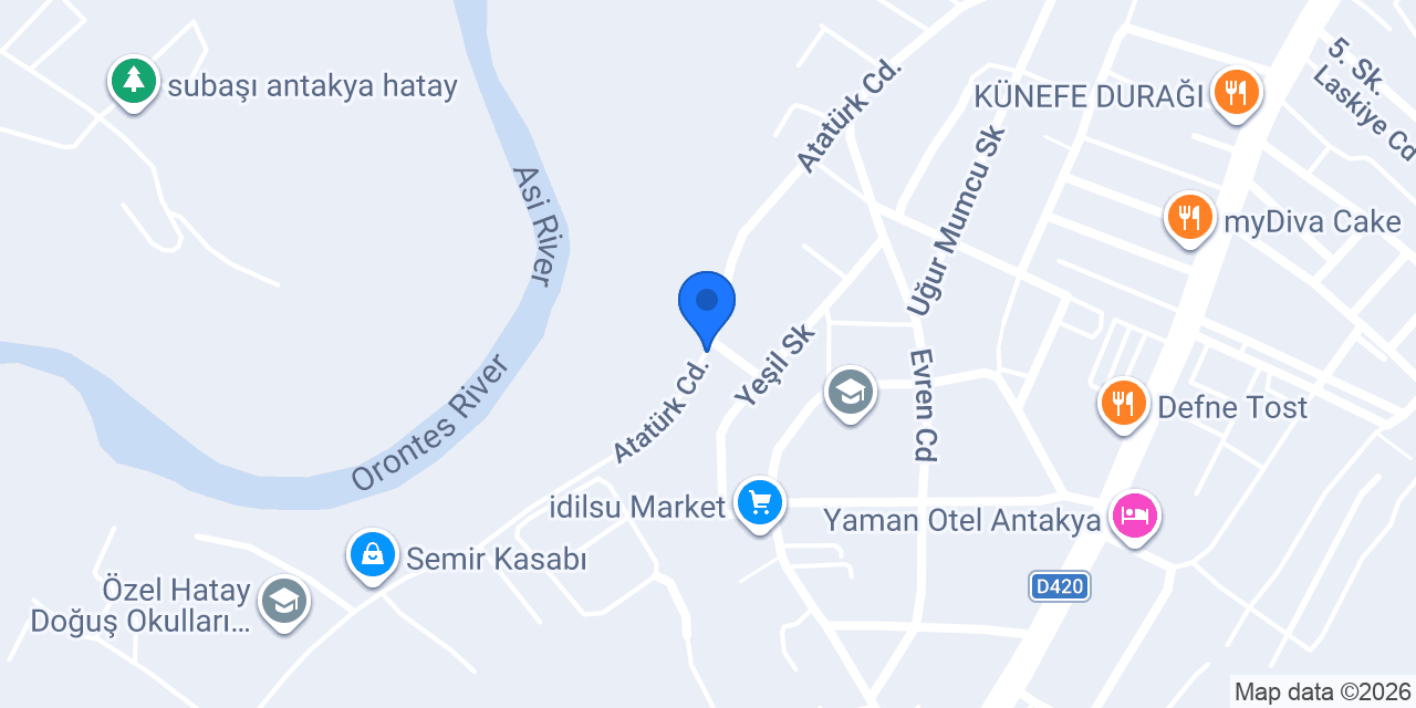 Hatay pizza evi konumu