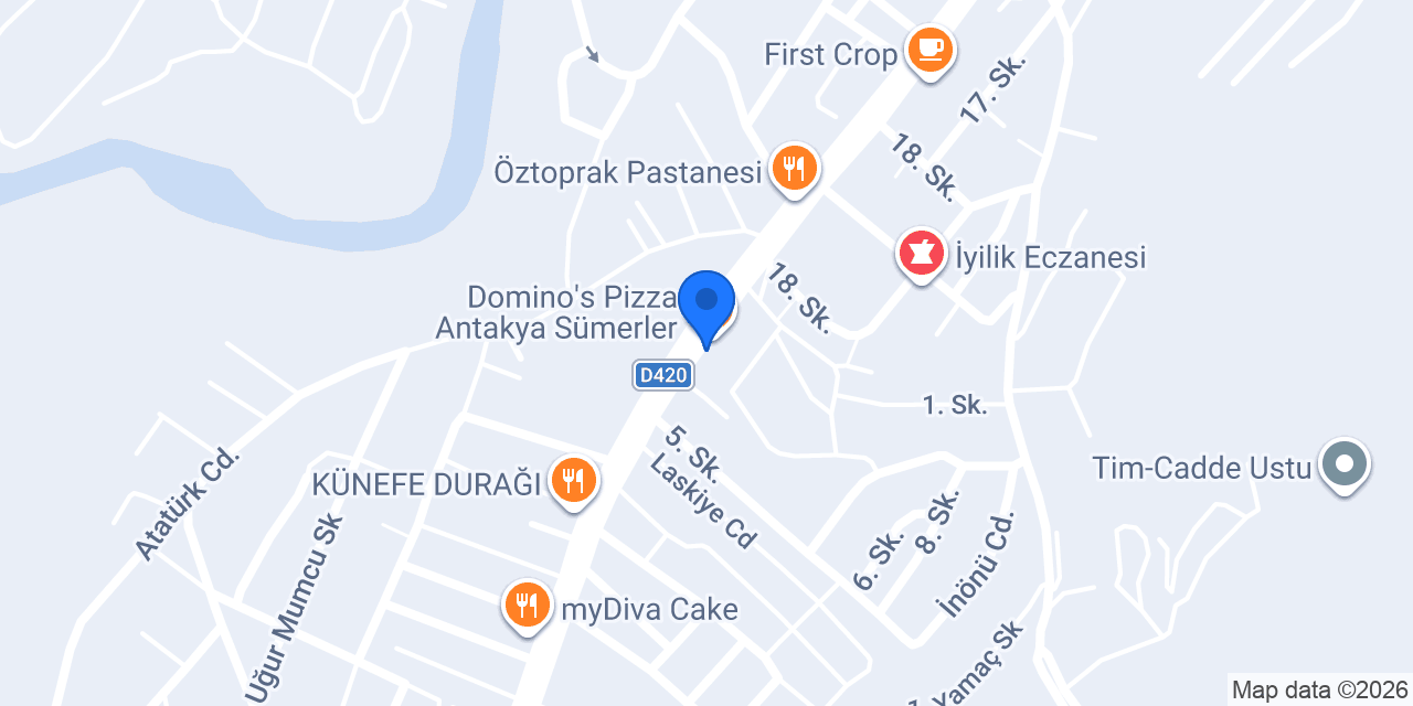 Fakülte Kütüphane Hatay konumu