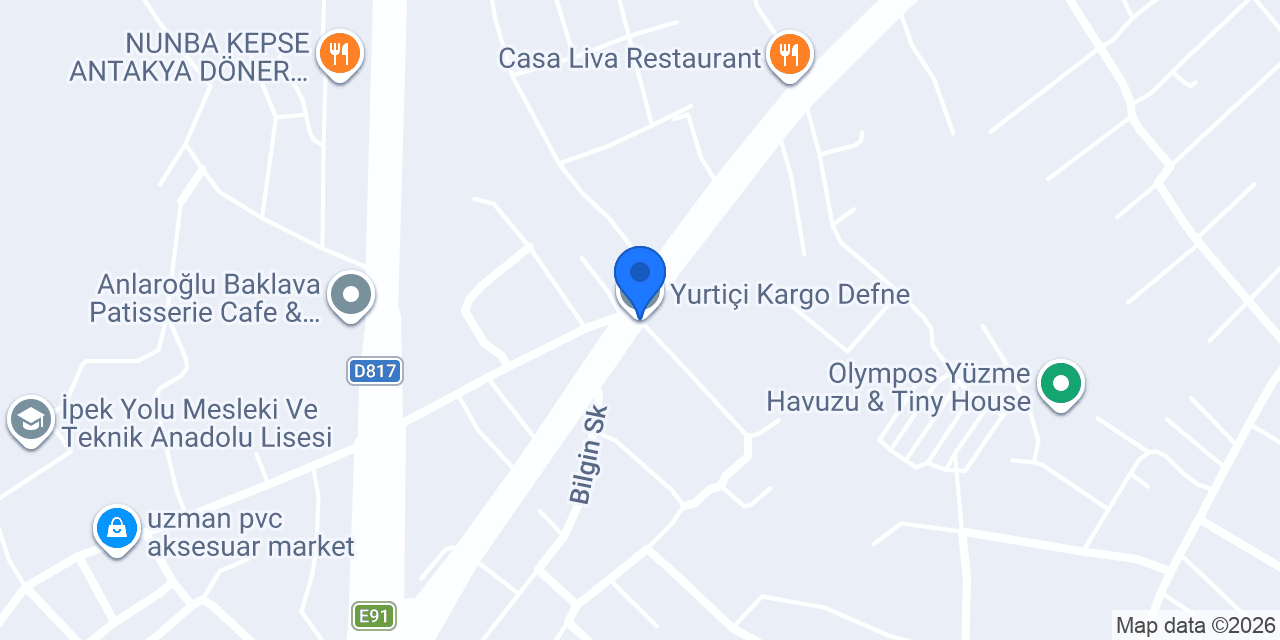 Yurtiçi Kargo Defne konumu