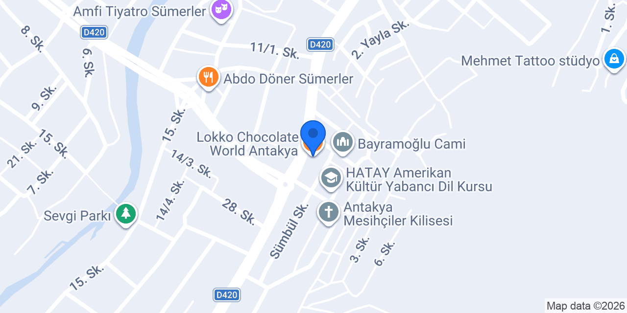 Lokko Chocolate World Antakya konumu