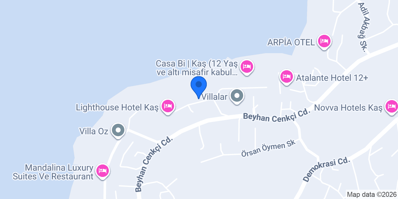Bougain Villa Kaş konumu