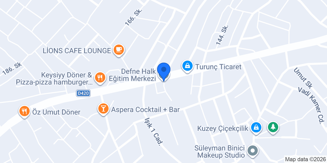Defne Halk Eğitim Merkezi konumu