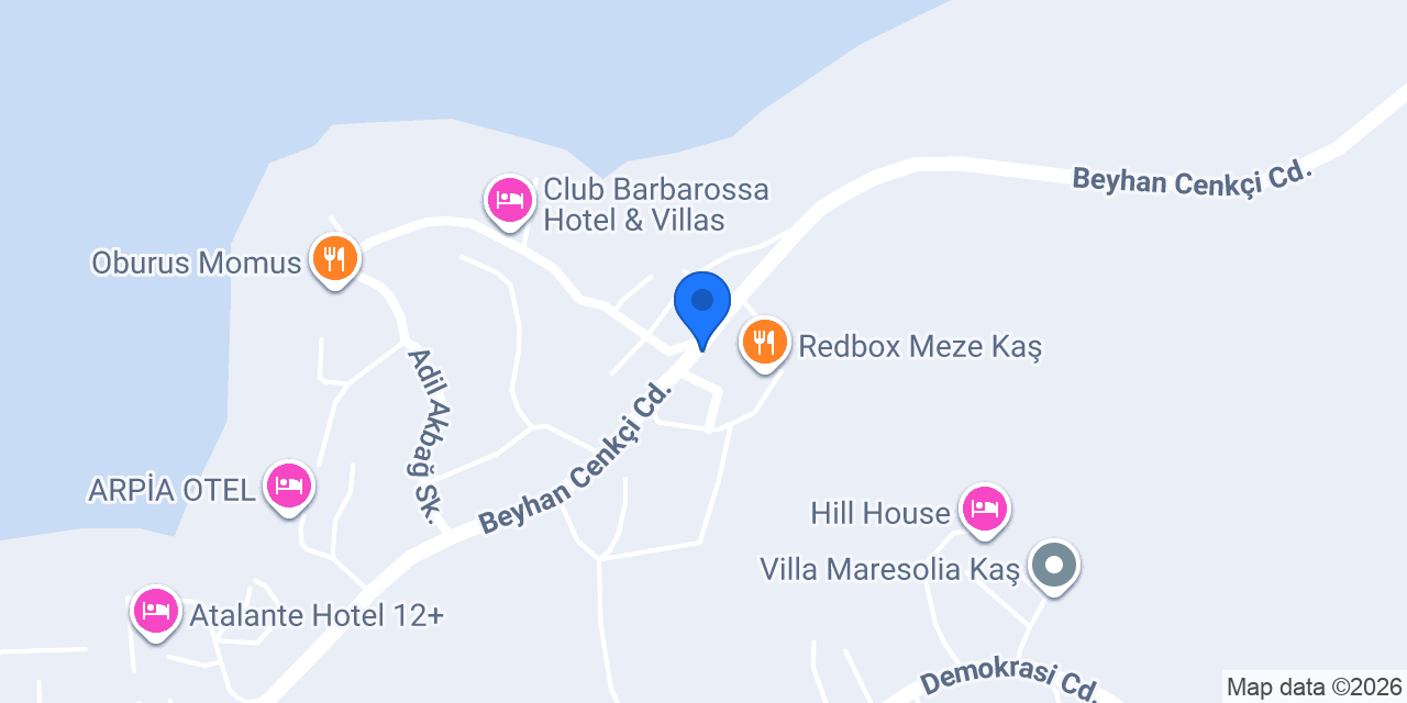 Kaş'ta Kirala konumu