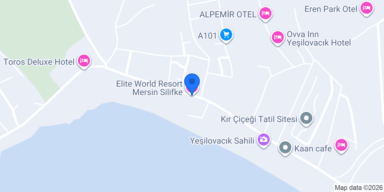Elite World Resort Mersin Silifke konumu