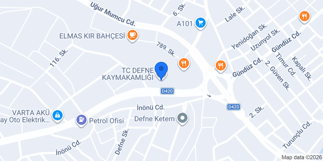 T.C DEFNE KAYMAKAMLIĞI konumu