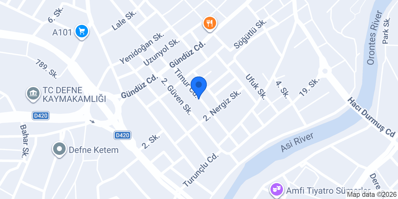 Mutlu Reklam Defne konumu