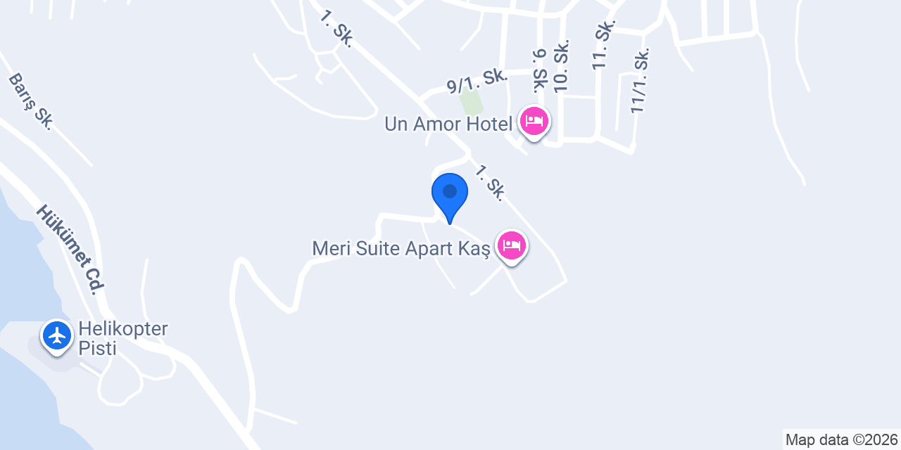 Kaş Gökyüzü Suit Apart konumu
