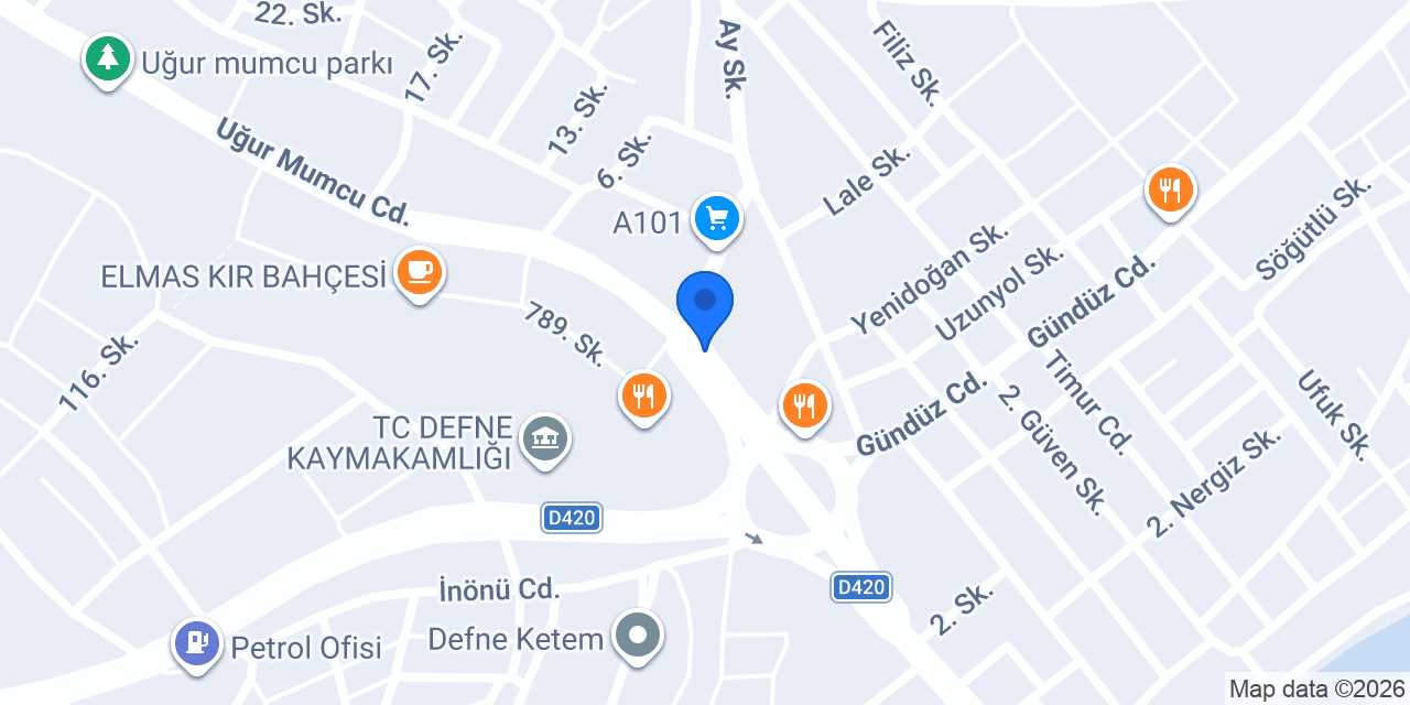 Defne İxora Hatay konumu