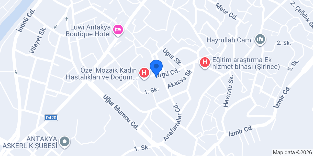 Özel Antakya Göz hastanesi konumu