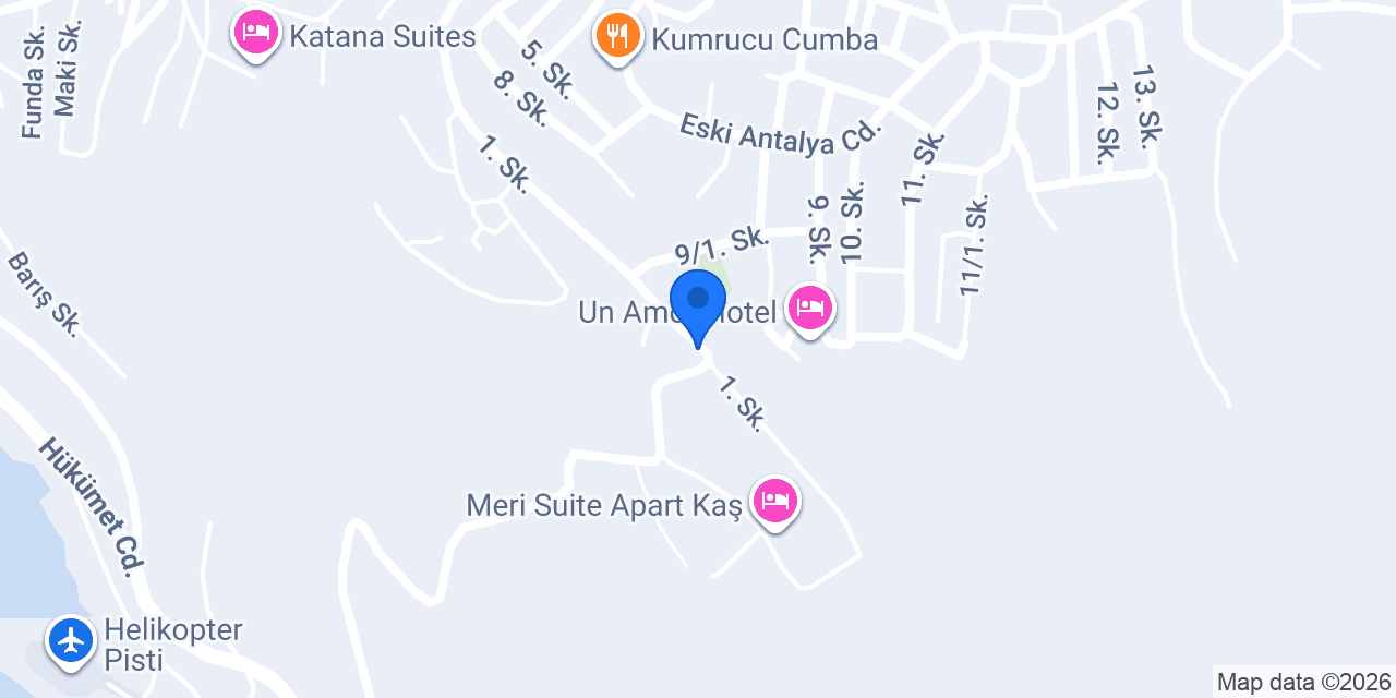 Akar Apart Otel Kaş konumu