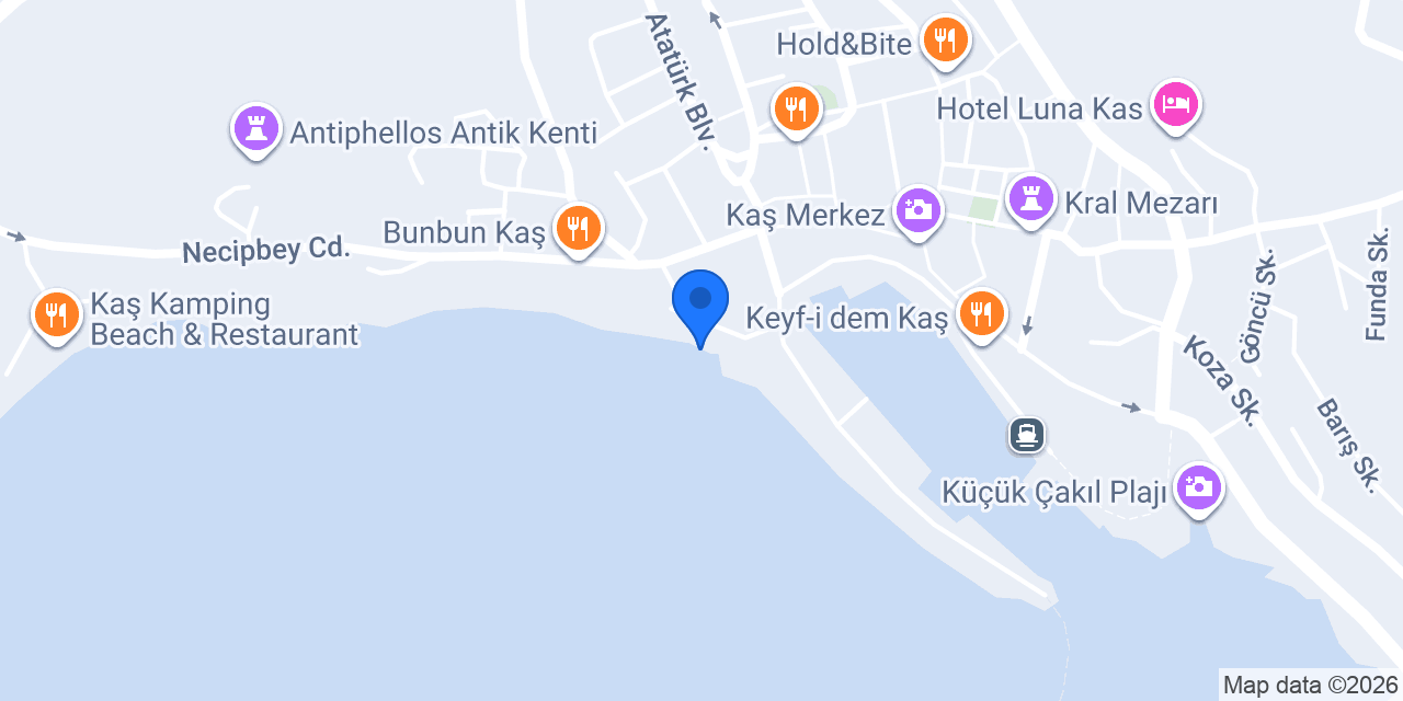 Kaş Asma6 Restaurant Beach Bar & Cafe konumu